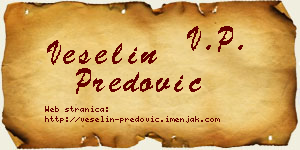 Veselin Predović vizit kartica